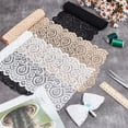 thumbnail image 4 of 6 Yards 3 Colors Stretch Sewing Lace Trim Fabric 7.48Inch Wide Elastic Stretchy Lace Fabric Stretchy lace Ribbon for Sewing Craft Gift Wrapping Bridal Wedding Decorations Multi-color, 4 of 6