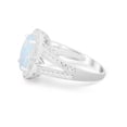 thumbnail image 3 of Art Deco Split Shank Bridal Ring Lab Created White Opal 925 Sterling Silver Size 8, 3 of 7