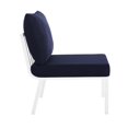 thumbnail image 3 of Modway Riverside Chaise Sans Accoudoirs d'Extérieur pour Patio en Aluminium, Blanc/bleu Marine, 3 of 6