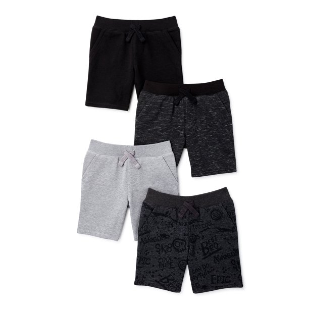 Garanimals Baby and Toddler Boy French Terry Shorts, 4Pack, Sizes 12M