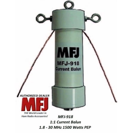 MFJ 918 Current Balun 1:1 1.8-30MHz 1500W PEP
