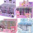 thumbnail image 2 of Sanrio 12pcs Cartoon Gel Pen Kawaii Hello Kitty Kuromi Cinnamoroll Stationery 0.5 Black With Metal Hook Office Write Cute Pens, 2 of 9