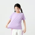 thumbnail image 3 of Hotiary Kids Boys Girls Spring Summer Ice Silk T-shirt Moisture Wicking Athletic Solid Color T Shirts Children Short Sleeve Breathable Quick Dry Sports Tee Tops for 7-13 Years, 3 of 7