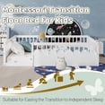 thumbnail image 4 of Mirightone Full Montessori Bed with Rails and Storage Shelf, Wood Floor Bed Frame with Light for Boys Girls, White, 4 of 9