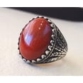 thumbnail image 2 of AAA Coral Mans Ring, Natural Red Coral Ring, Unisex Ring, Silver Jewelry, 925 Silver Ring, Birthday Gift, Heavy Mens Ring, Arabic Design, Ottoman Style Ring, Christmas, Turkey Mens Signet Ring, 2 of 6