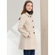 thumbnail image 4 of Abrigo de cuello de solapa vintage para mujer Abrigo de invierno medio largo de un solo pecho Blanco crema XL, 4 of 6