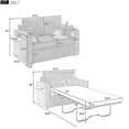 thumbnail image 2 of Twin Size Convertible Sleeper Sofa Loveseat with USB Ports, Side Table & Storage Pocket, Modern Corduroy for Small Spaces, Gray, 2 of 10