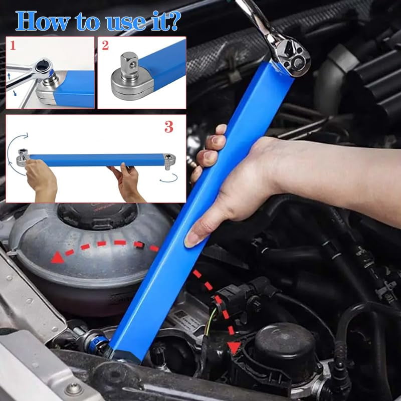 Pro Offset Extension Wrench, Offset Extension Wrench Impact, Pro Zero Offset Extension Wrenchs, Extended Universal Ratchet High-Carbon Impact Ready Tool for Automotive & Industrial Machinery(Green)