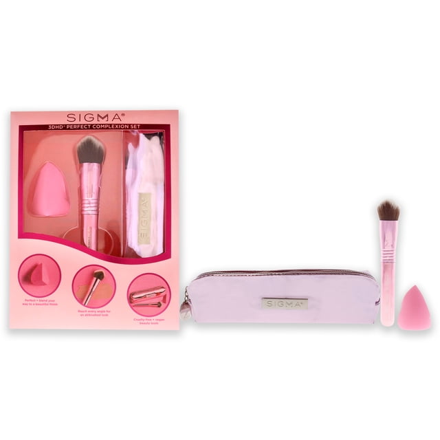 Set 3DHD Perfect Complexion SIGMA Licuadora 3DHD brocha Kabuki 3DHD Bolsa 3 piezas