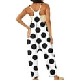 thumbnail image 3 of Wycnly Womens Jumpsuits Vintage Wide Leg Loose Fit Pocket Strap Long Jumpsuits Trendy Leopard Print V-Neck Sleeveless Maxi Summer Rompers White m, 3 of 5