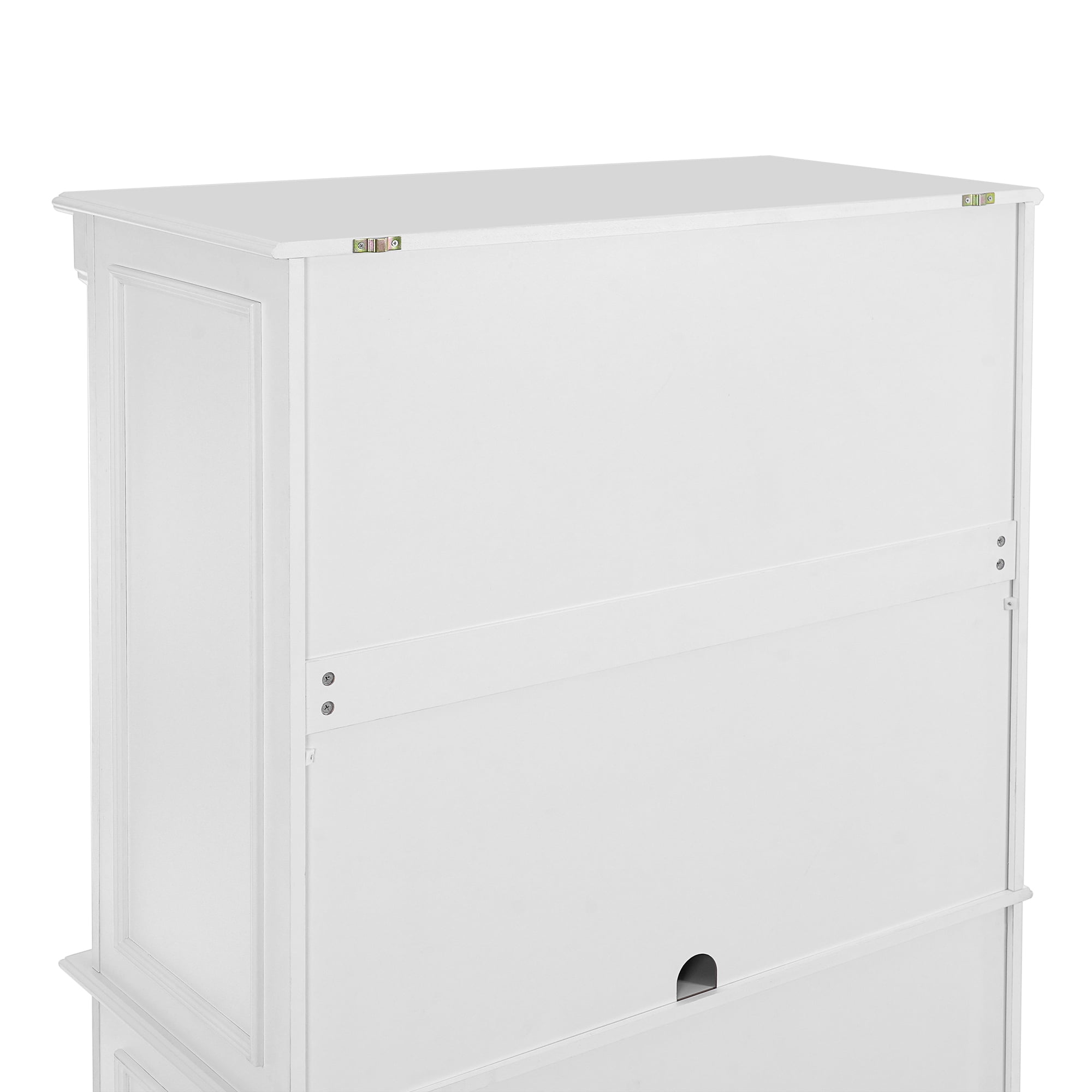 Euroco Freestanding Large Kitchen Pantry , 43.3x20x77.3inch Tall Storage Cabinet Cupboard with 6 Door Shelves, 2 Adjustable Shelves and 5 Drawers,White