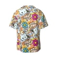thumbnail image 6 of Lsque Sanrio print Men's Cuban Collar Short Sleeve Shirt Summer Beachwear Casual Button Down Fashionable Vacation Leisure Shirt-Small, 6 of 7