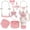 Pink-Pearl, variant on PTSPLLMY Bow Stanley Cup Accessories Set Including Siliocne Straw Cover, Siliocne Boot, Water Bottle Handle Strap, Stanley Charms for Stanley Cup 40oz 30oz Tumbler with Handle