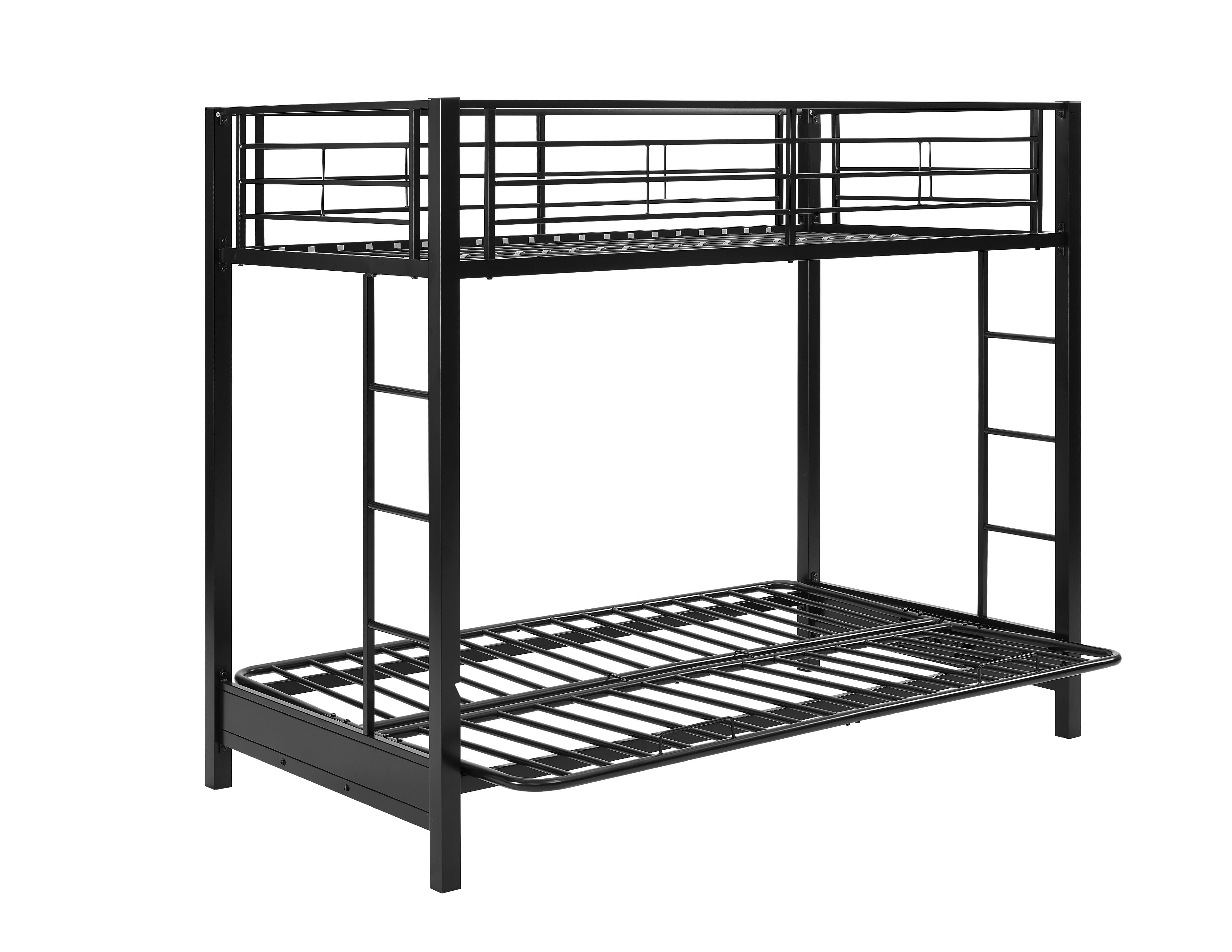 Walker Edison Twin Over Futon Metal Bunk Bed Black Com