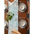 thumbnail image 2 of nqOlkjepod Pink Spring Flower Table Runner 120 Inches Long Farmhouse Dress Scarves, Retro Blue Wall Mottled Pastoral Dining Tablerunner for Coffee Table/Kitchen Island/Party Décor, 13" x 120", 2 of 8