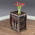 thumbnail image 2 of Winsome Zoey Faux Marble Top Solid Wood Side Table with 2 Baskets in Walnut, 2 of 6