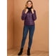 thumbnail image 3 of Chaqueta Liviana Corta Gruesa Plegable Con Capucha Para Mujer Púrpura S, 3 of 6