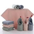 thumbnail image 2 of GOOHOCHY 3 Pcs Face Towels Pure Cotton Reinforced Striped for Home Use Blue, 2 of 8