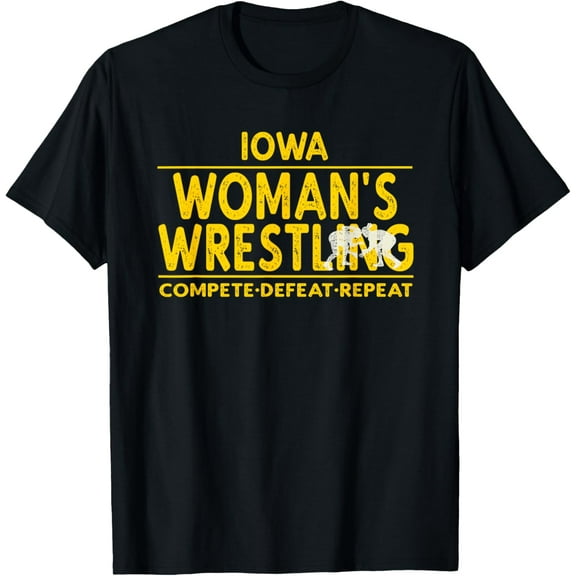 Iowa Womans Wrestling - Compete, Defeat, Repeat T-Shirt