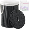 thumbnail image 5 of Large Laundry Hamper Laundry Basket Round Gal L) Handwoven Wicker Laundry Baskets Rattan Laundry Basket with Laundry Bag Handles Mesh Bags for Living Room Bedroom, 5 of 5