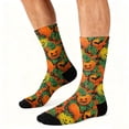 thumbnail image 5 of OIOLOYJM Compression Socks for Women Men Halloween Cute Novelty Printed Crew Socks Winter Funny Strecth Comfy Athletic Yoga Dress Socks for Holiday Gifts, 2-Packs Yellow, 5 of 6