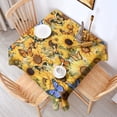 thumbnail image 2 of Beige Sunflower Butterfly Pattern Square Tablecloth,Waterproof Square Table Cover,Wipeable Spillproof Washable Table Cover for Home Kitchen Party Decor 42"X42"(107x107cm), 2 of 6
