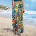 Ethnic Printed Vintage Beach Pants Women's High Waist Wide Leg Pants