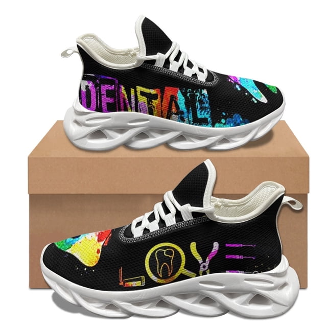 Zapatillas deportivas informales para mujer, con estampado médico y dental, para exteriores, ligeras y cómodas, para trabajo hospitalario