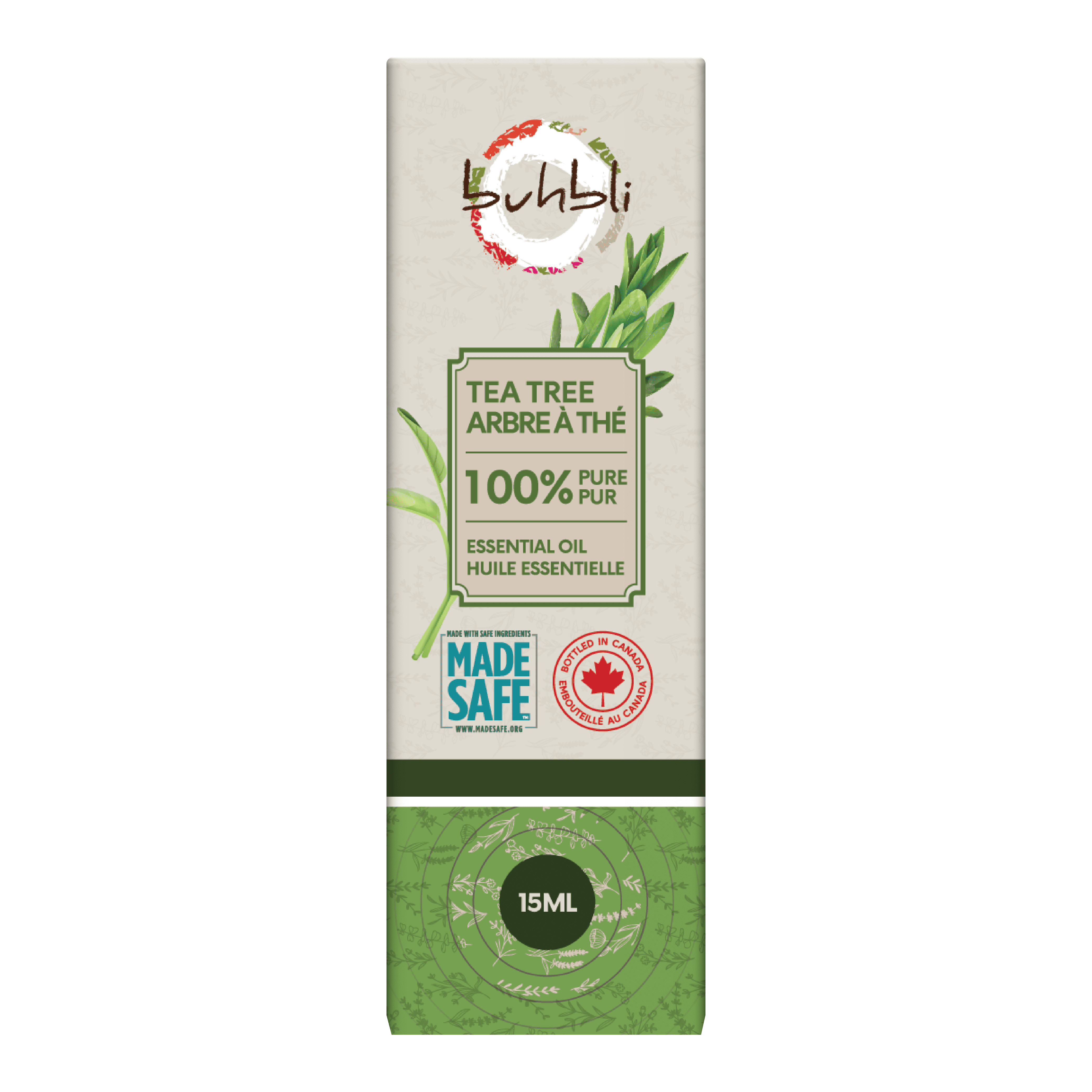 Buhbli Brands - 100% Pure Tea Tree Essential Oil, 15ml, 100% Pure & Natural - Bottled in Canada