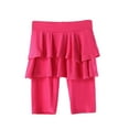 thumbnail image 2 of SILVERCELL Girls Knee-Length Leggings with Skirt Dance Shorts Kids Ruffle Skater Skirts Stretchy Athletic Tights Half Pants Culottes, 4-12 Years, 2 of 7