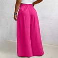 thumbnail image 5 of CQONEPT Women Oversize Wide Leg Pants Palazzo Casual Capris Pant Elastic Waist Solid Color Trendy Trousers Hot Pink 4XL, 5 of 6