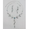 thumbnail image 2 of Gorgeous Light Blue Floral Necklace Earrings Set, 2 of 6