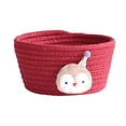 thumbnail image 2 of Cesta de almacenamiento tejida a mano con hilo de algodón, organizador de juguetes y basura para niños. Pingüino rojo vino, 2 of 9