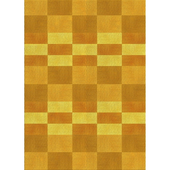 Ahgly Company Machine Washable Indoor Rectangle Transitional Neon Orange Area Rugs, 2' x 4'