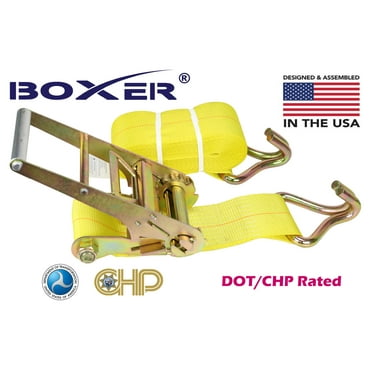 (4) Boxer Dual Locking DOT 4" X 30' Ratchet Straps W/ Wire Hooks Flatbed Truck Trailer Tie Down 5400 LB US Made