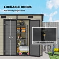 thumbnail image 6 of Outsunny 8' x 4' Resin Outdoor Storage Shed, Plastic Shed with Floor, Window, Lockable Doors and Vents, Light Brown, 6 of 9