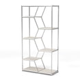 thumbnail image 4 of Marion 6-Shelf Metal Bookcase, White and Chrome, 4 of 7