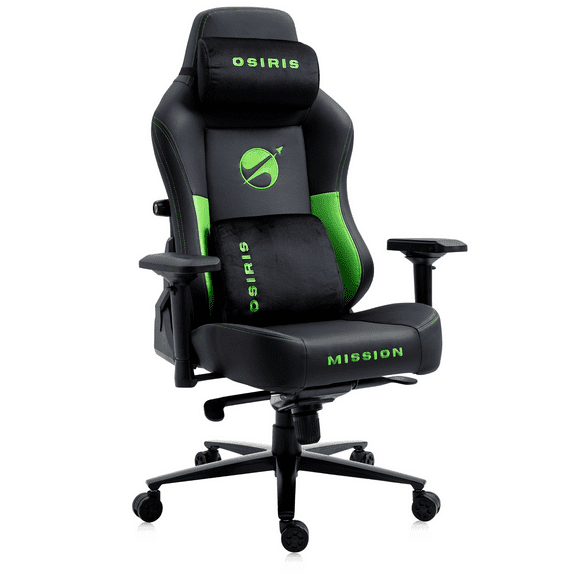Hdcanada Osiris Series Chaise de Jeu Dossier Haut Ergonomique Cuir PU de Qualité Accoudoir 4D Inclinable, Inclinaison et Soutien Lombaire Ajustable avec Massage - Vert