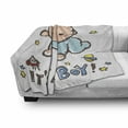 thumbnail image 3 of Gender Reveal Soft Flannel Fleece Throw Blanket, Little Baby Boy Smiling with Stars Rocket Space Kids Cartoon Style, Cozy Plush for Indoor and Outdoor Use, 60" x 80", Multicolor, by Ambesonne, 3 of 6