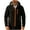 Black, variant on Men's Solid Color Outdoor Jacket with Zipper Pockets & Fleece Lining - Windproof & Water-Resistant, Insulated for Cold Weather Great for Adventures
