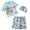 Z1-Sky Blue, variant on Boys Upf 50 Sun Long Sleeve Swim Shirt and Swim Trunks Two Piece Rash Guard for Kids 2-3Years