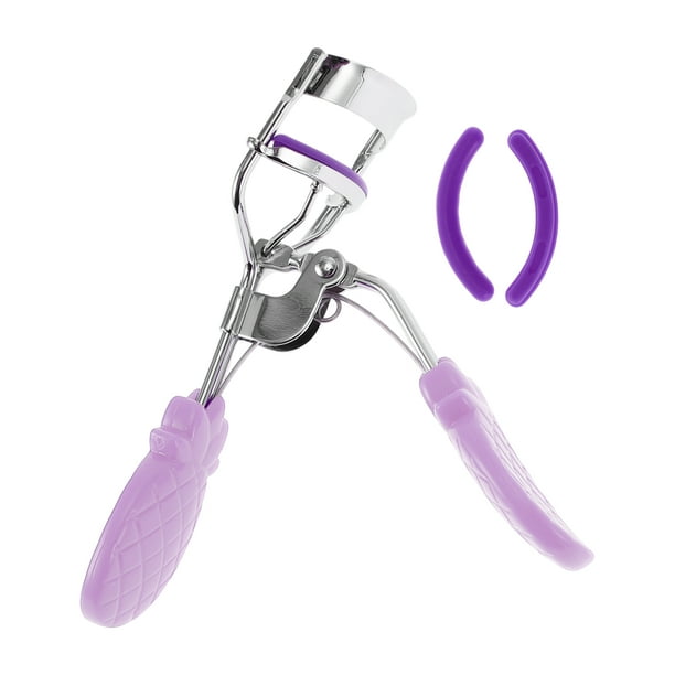 Rizador de pestañas de mango de piña para mujeres Unique Bargains 1 Pcs para viajes de negocios Acero al carbono PS Morado