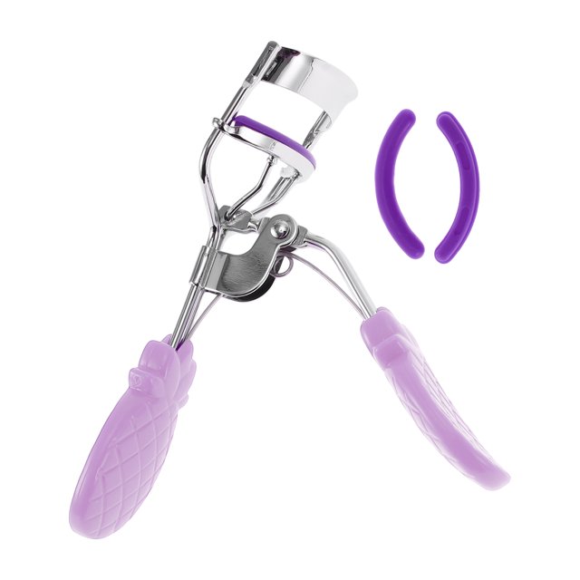 Rizador de pestañas de mango de piña para mujeres Unique Bargains 1 Pcs para viajes de negocios Acero al carbono PS Morado