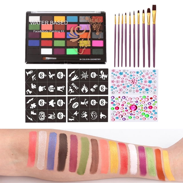 profesion de pintura corporal para , de de pintura facial hipoalergénica de 30 colore disfraces de disfrace fiesta Pntils Negras BLESIY Pintura de cara y cuerpo