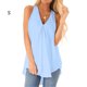 thumbnail image 2 of Qarigey Camisa sin mangas de gasa para mujer, cuello en V, tela suelta de verano, azul, S Prendas para la parte del cuerpo Cielo azul S, 2 of 3