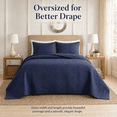 thumbnail image 4 of Noaman Full/Queen Reversible Bedspread Set Navy 3 Piece Lightweight Polyester Quilt Set with 2 Shams Oversized Medallion Quilting Design, 4 of 9