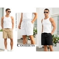 thumbnail image 2 of Iceglad Mens Cotton Linen Shorts Stretch Summer Beach Shorts Casual Drawstring 7inch Inseam Shorts, 2 of 8
