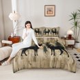 thumbnail image 4 of Manfei Moose Silhouette Bedding Comforter Set 2pcs, Jungle Pine Tree Twin Comforter Sets, Rustic Farmhouse Bedding Set, Lightweight Room Decor, 4 of 8