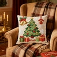 thumbnail image 2 of Cinvoph 18"x18" Embroidered Christmas Throw Pillow Covers Linen Festive Xmas New Year Holiday Decorative Pillow Cases for Couch Sofa Bed Chair Living Room Party Winter Home Decoration, 2 of 6