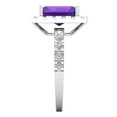 thumbnail image 3 of Halo Engagement Ring for Women - 3.84ct Natural Amethyst in 14K White Gold Promise Ring, 3 of 6